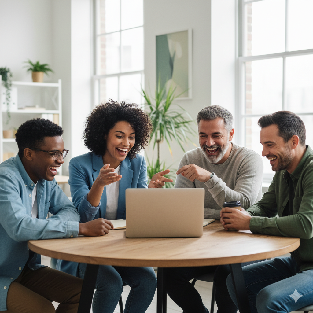 El equipo de Digital Sappiens colaborando en un proyecto.